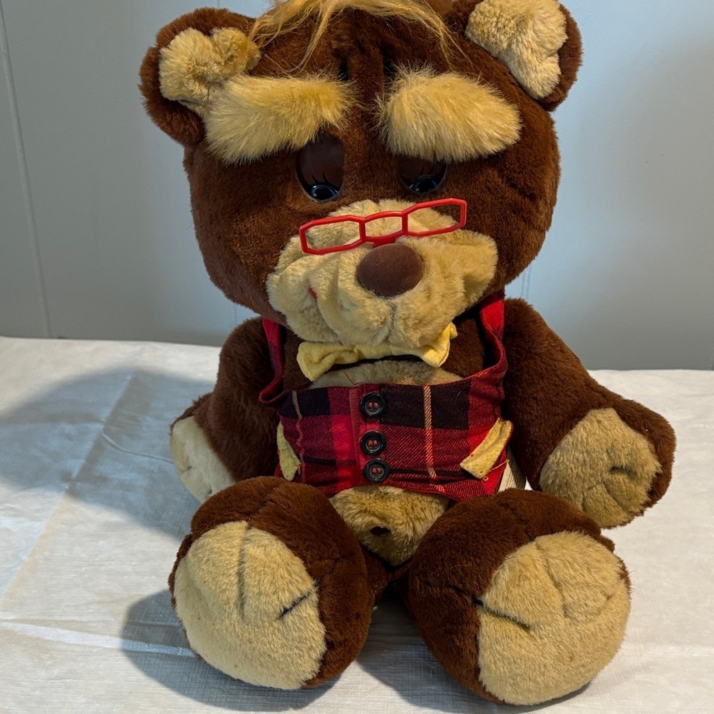 Vintage lewis galoop smarty Bear Toy with Red Glasses